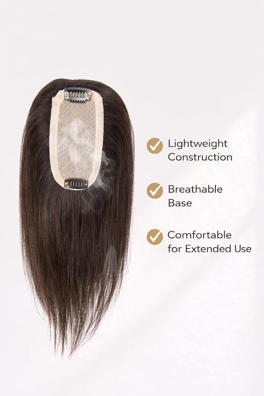 4-Clip Hair Topper — Natural Black — view 4