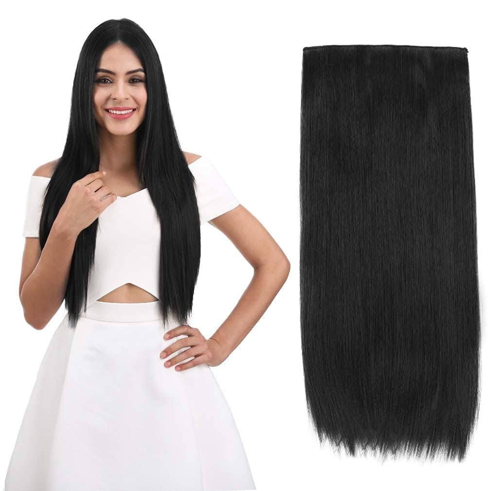 Straight 5-Clip Extensions — Natural Black — view 2