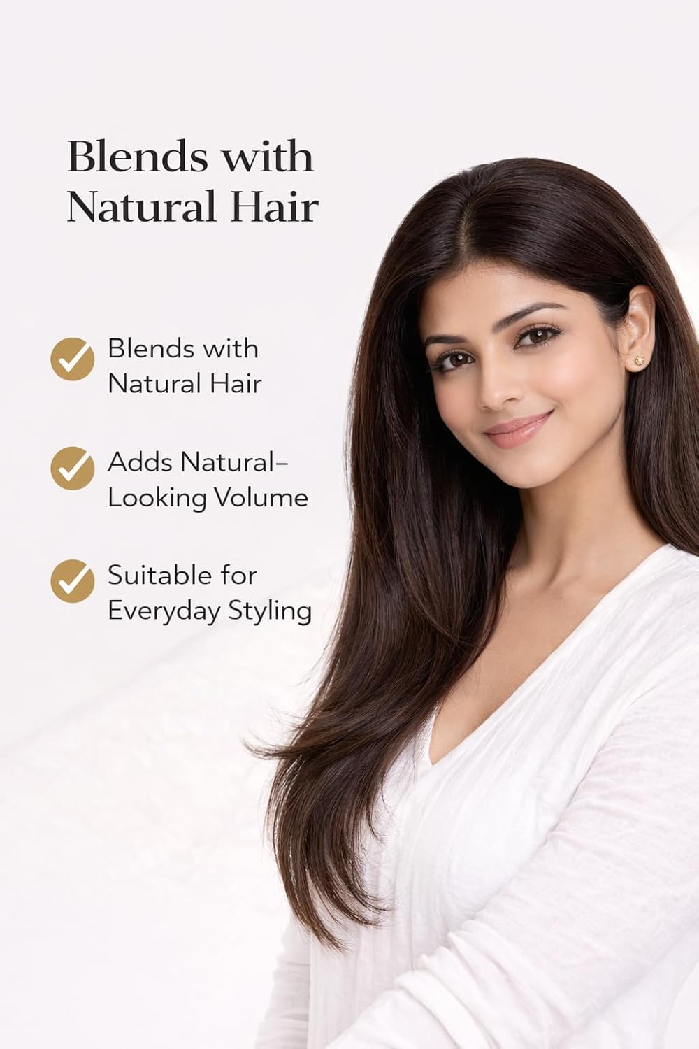 4-Clip Hair Topper — Natural Black — view 3