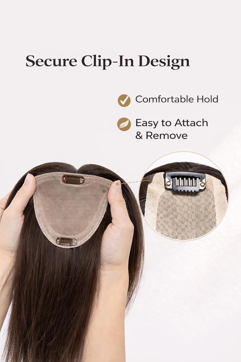 4-Clip Hair Topper — Natural Black — view 5