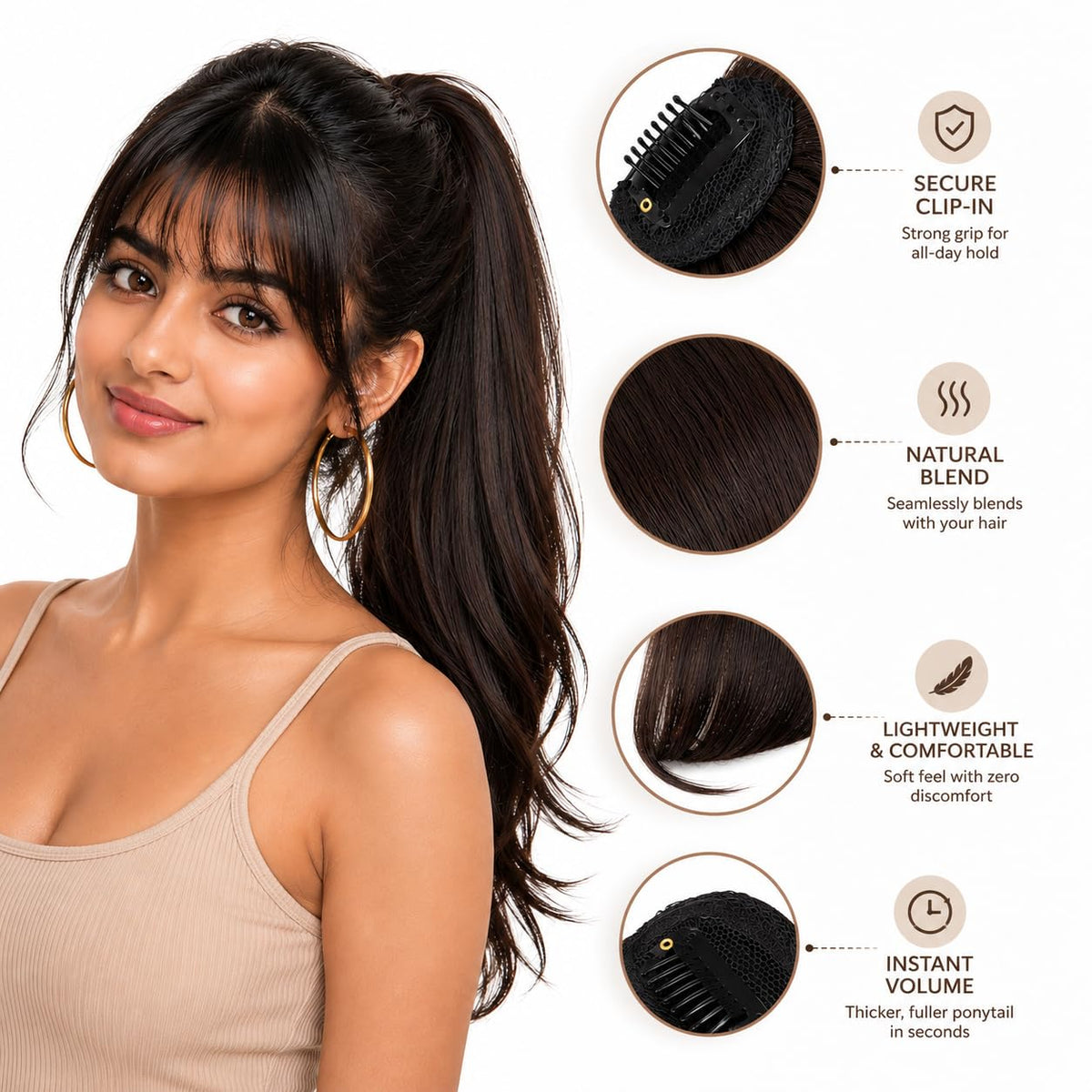 Clip-In Front Bangs — view 2