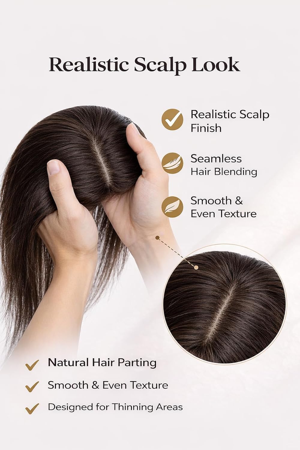 4-Clip Hair Topper — Natural Black — view 6
