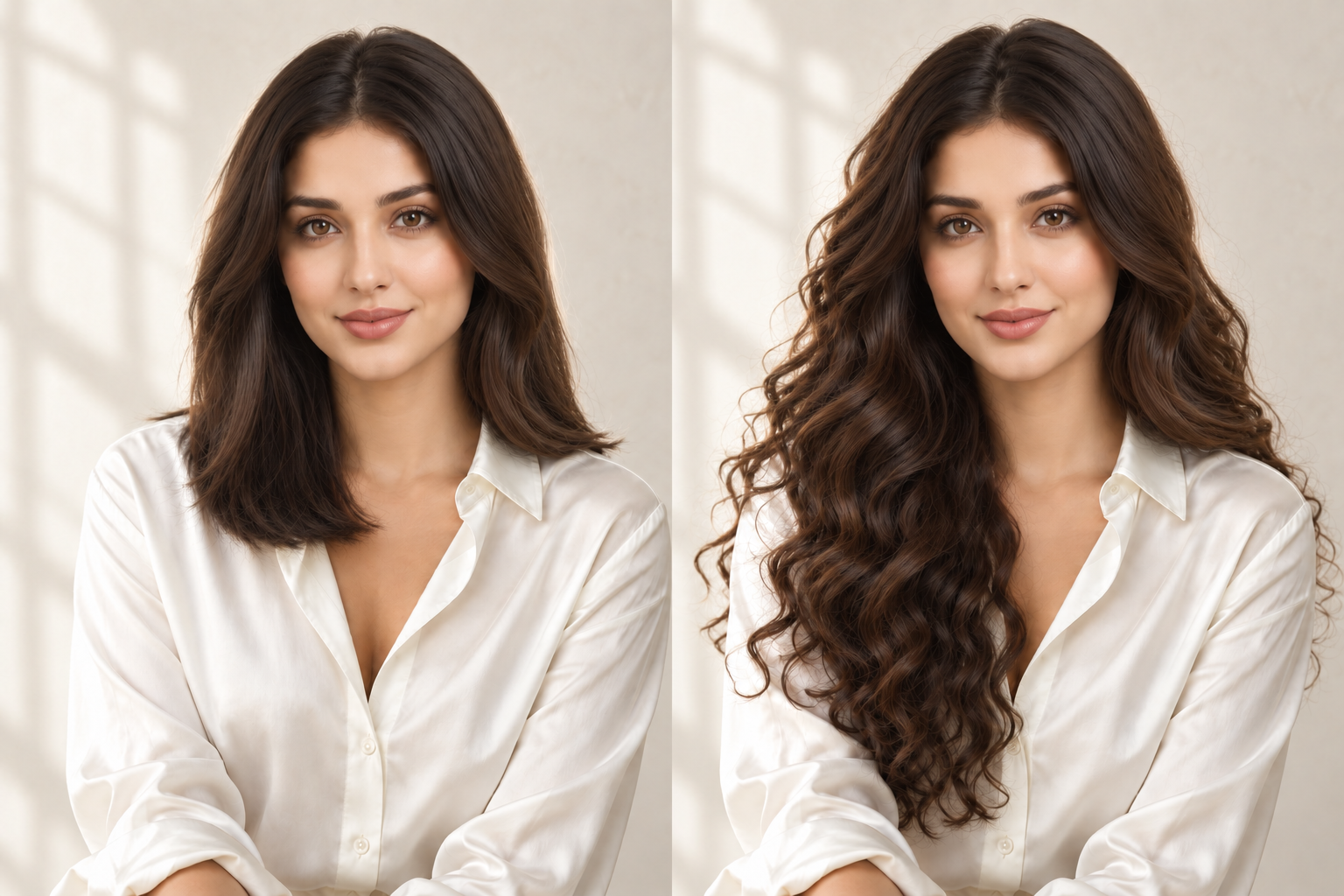 AI style illustration of a woman with long defined curls